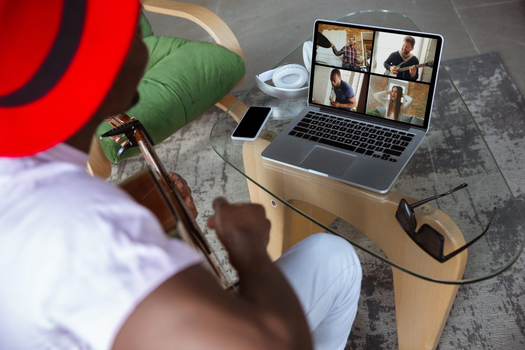 Remote meetings for music production workflow